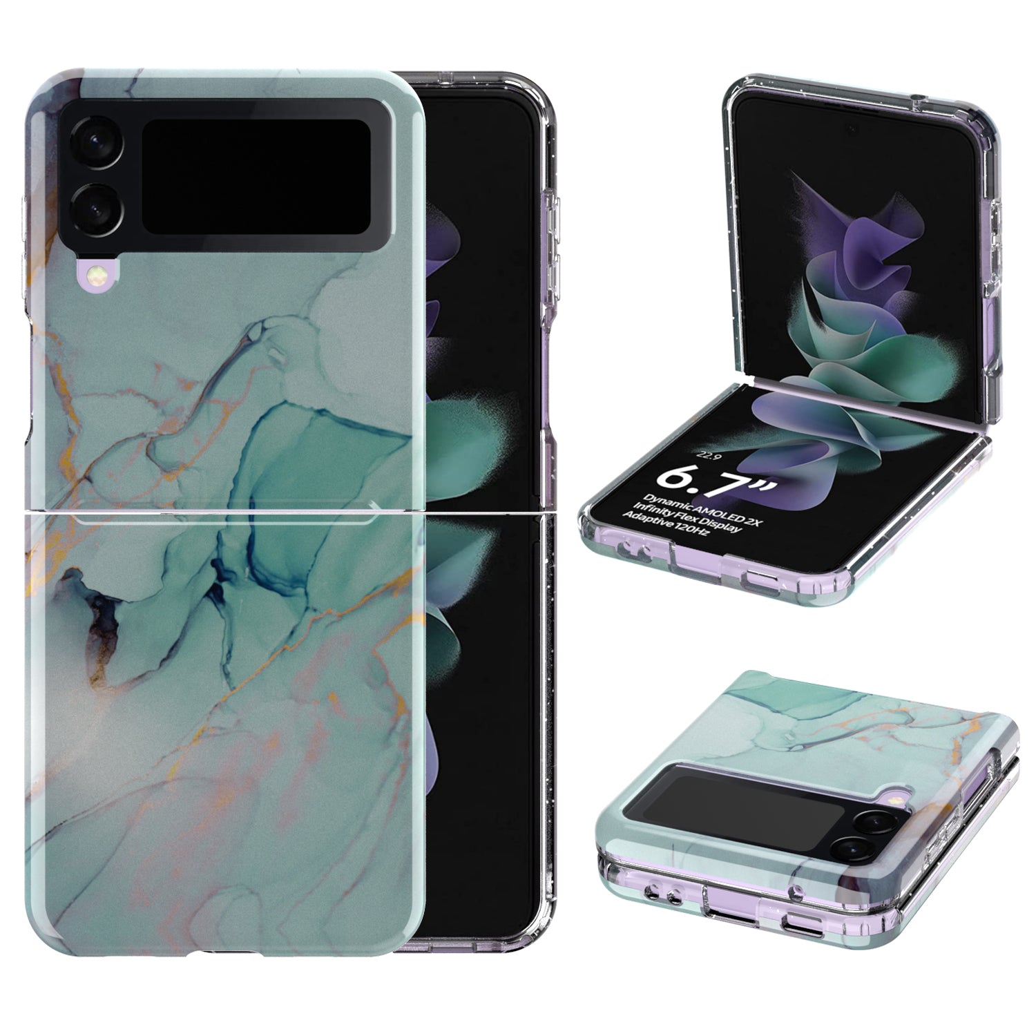 GW18 For Samsung Galaxy Z Flip3 5G Marble Pattern IMD Non-Fading Case Soft TPU Shockproof Phone Cover GW18 For Samsung Galaxy Z Flip3 5G Marble Pattern IMD Non-Fading Case Soft TPU Shockproof Phone Cover
